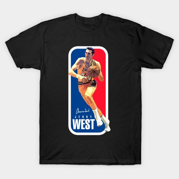 Jerry West the NBA Logo T-Shirt by Juantamad